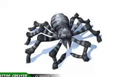 Low-Poly Black Evil Spider Rigged Animated 3d model Low-poly  3D model