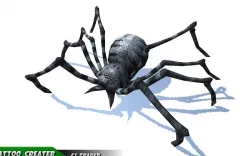 Low-Poly Black Spider Rigged Animated 3d model Low-poly  3D model