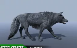 Low-Poly Black Wolf Rigged-Animated 3D Model Low-poly  3D model