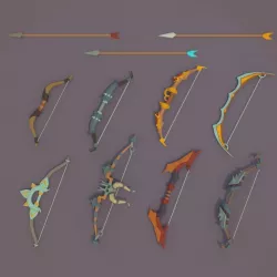 Low Poly Bows Pack Low-poly  3D model