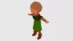 Low Poly game character with bones Low-poly  3D model