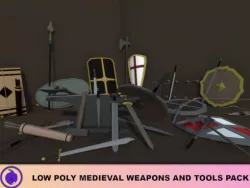 Low Poly Medieval Weapons And Tools Pack Low-poly  3D model