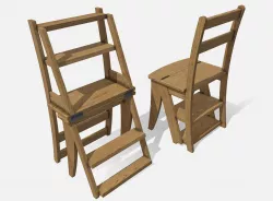 Low Poly PBR Library Chair Low-poly  3D model