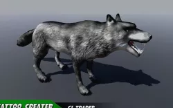 Low-Poly Wolf Rigged-Animated 3D Model Low-poly  3D model