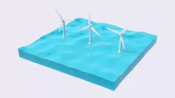 Low Wind Generator Low-poly  3D model