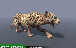 Lowpoly Jaguar Wild Animal Rigged 3D model Low-poly  3D model