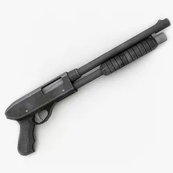 Lowpoly Shotgun Low-poly  3D model