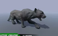Lowpoly Wild Animal Puma Rigged 3D model Low-poly  3D model