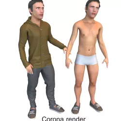 Man real cloth simulation conversation loop animated number 1 3D model