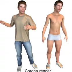 Man real cloth simulation conversation loop animated number 2 3D model