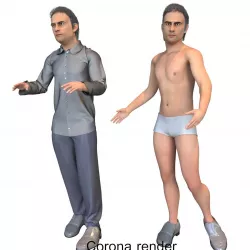 Man real cloth simulation conversation loop animated number 3 3D model