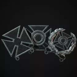 Marksmanship Badges Low-poly  3D model