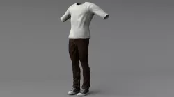 Men Clothing Set 2 Low-poly  3D model