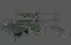 Military Beds Pack Low-poly  3D model