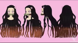 Nezuko Kamado hairstyle 3D 3D model