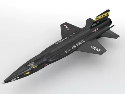 North American X-15 Experimental Aircraft Low-poly  3D model