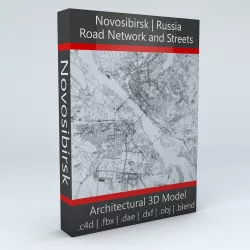 Novosibirsk Road Network and Streets 3D model
