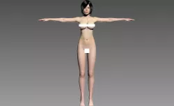 Nude - bikini Woman Nude girl rabbit female 3D model