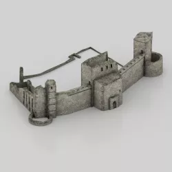 Old ruined castle Low-poly  3D model