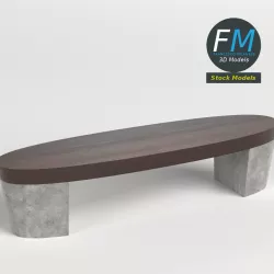 Oval bench 3D model
