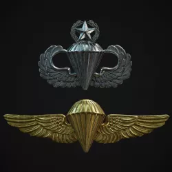 Parachutists Badges Low-poly  3D model