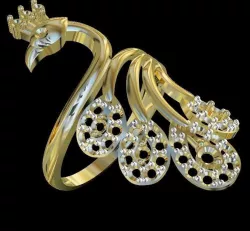 PEACOCK RING 3D model