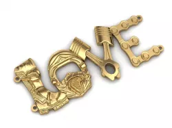 Pendant love 3D model