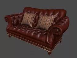 Photorealistic leather sofa Chair VR AR 3DModel 3D model