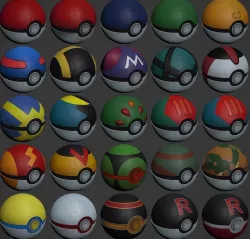 Pokeballs Low-poly  3D model