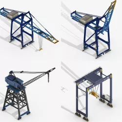Port Cranes Collections Low-poly  3D model