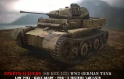 Pz II Luchs  - WW 2 German Tank - Game Ready - PBR - 3D model Low-poly  3D model