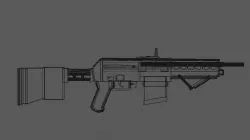 Rail Gun Assault Rifle- AK Inspired Design Low-poly  3D model