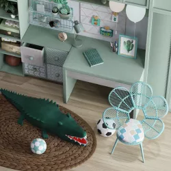 Realistic Study Desk Furniture for kid- interior kidroom set 3D model