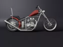 royal enfield  500 chopper costum 3D model