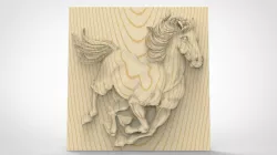 Running horse wall art 3d stl models for artcam and aspire 3D model