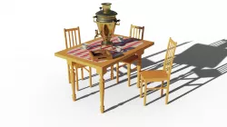 Samovar Scene Low-poly  3D model