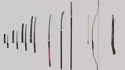 Samurai Weapon Set Low-poly  3D model