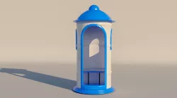 Security booth 3D model
