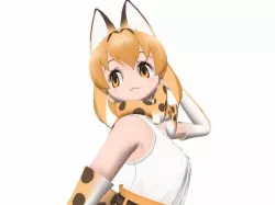 Serval Model Kemono Friends Anime Pose Cat Low-poly  3D model