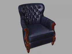 Single leather chair 3D model