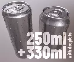 Sodacan 250ml 330ml with Droplets 3D model