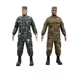 Soldiers UA Low-poly  3D model
