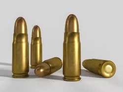 Soviet or Russian pistol cartridge 7-62x25 for TT Low-poly  3D model