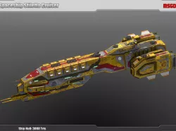 Spaceship Cruiser Stiletto Low-poly  3D model