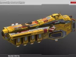 Spaceship Frigate Oberon Low-poly  3D model