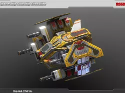 Spaceship Gunship Crossfire Low-poly  3D model