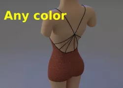 Strappy-Back Seamless Bodysuit 3D model