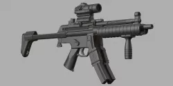 Submachine gun MP5K 3D model