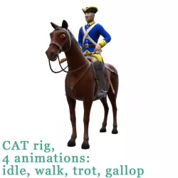 Swedish dragoon Low-poly  3D model