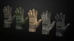 Tactical gloves pack Low-poly  3D model